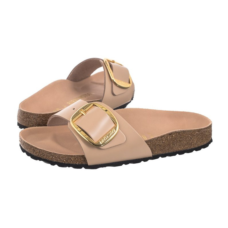 Birkenstock Madrid Big Buckle High-Shine New Beige 1026496 (BK238-b) Women's Shoes/Flip Flops