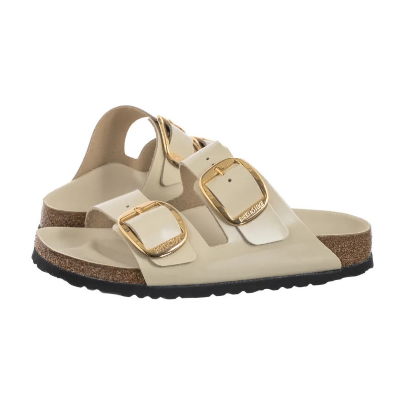 Birkenstock Arizona Big Buckle High-Shine Ecru 1026128 (BK239-g) Women's Shoes/Flip Flops