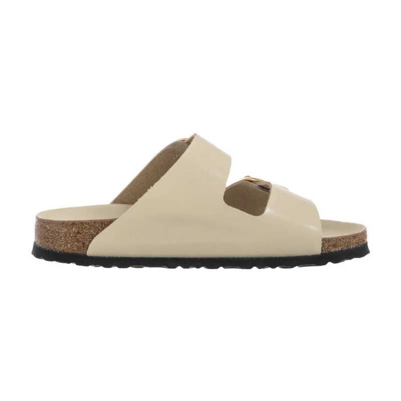Birkenstock Arizona Big Buckle High-Shine Ecru 1026128 (BK239-g) Women's Shoes/Flip Flops