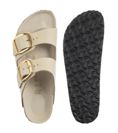 Birkenstock Arizona Big Buckle High-Shine Ecru 1026128 (BK239-g) Women's Shoes/Flip Flops