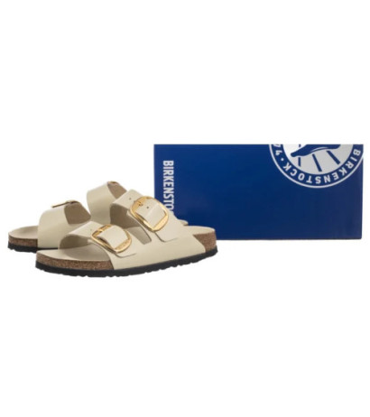 Birkenstock Arizona Big Buckle High-Shine Ecru 1026128 (BK239-g) Women's Shoes/Flip Flops