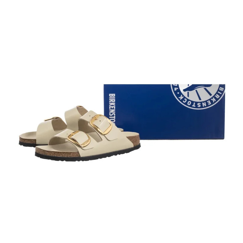 Birkenstock Arizona Big Buckle High-Shine Ecru 1026128 (BK239-g) Women's Shoes/Flip Flops
