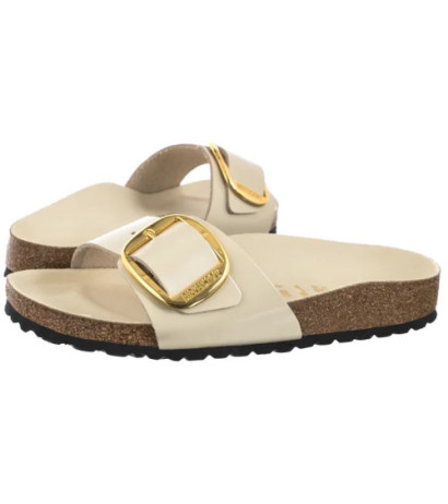Birkenstock Madrid Big Buckle High-Shine Ecru 1025298 (BK238-g) Women's Shoes/Flip Flops