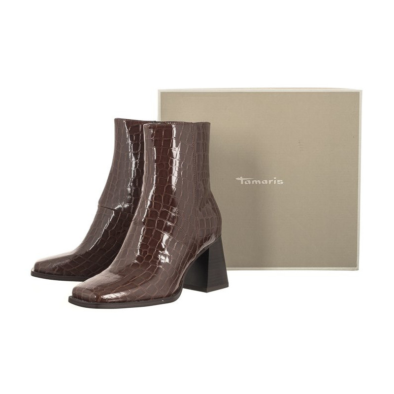 Tamaris Brązowe Lakierowane 1-25328-41 397 Brown Croco (TM467-a) shoes
