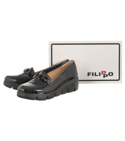 Filippo Czarne Lakierowane DP4128/23 BK (FO52-a) shoes