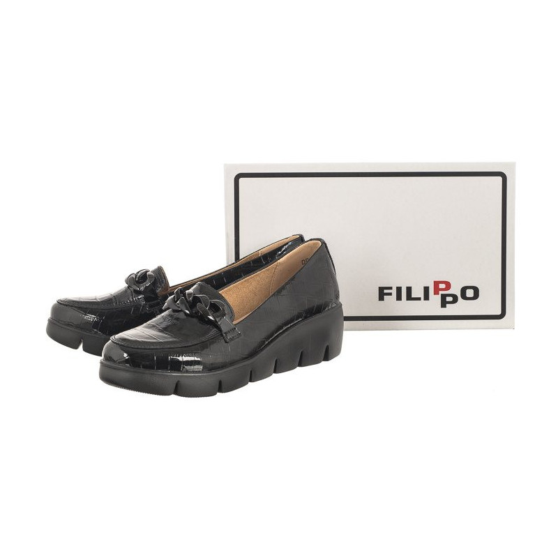 Filippo Czarne Lakierowane DP4128/23 BK (FO52-a) shoes