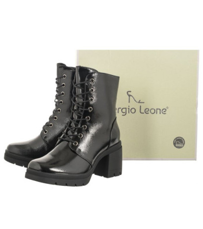 Sergio Leone Czarne Lakierowane BT 208 (SL497-a) shoes