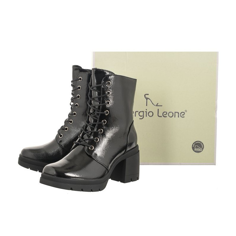 Sergio Leone Czarne Lakierowane BT 208 (SL497-a) shoes