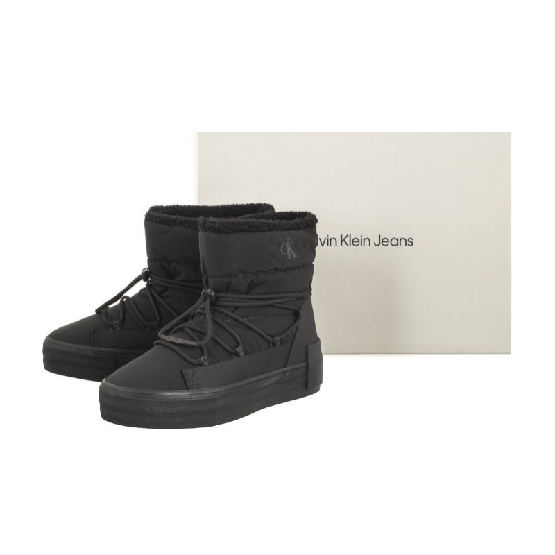 Calvin Klein Bold Vulc Flatf Snow Boot Wn Triple Black YW0YW01181 0GT (CK402-a) shoes