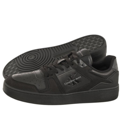 Calvin Klein Basket Cupsole Low Lth Ml Fad Triple Black YM0YM00884 0GT (CK417-a) sports shoes