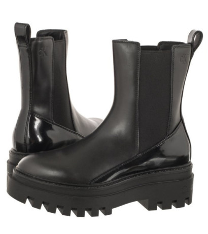 Calvin Klein Chunky Boot Chelsea Lth Mg Sat Triple Black YW0YW01286 0GT (CK413-b) shoes