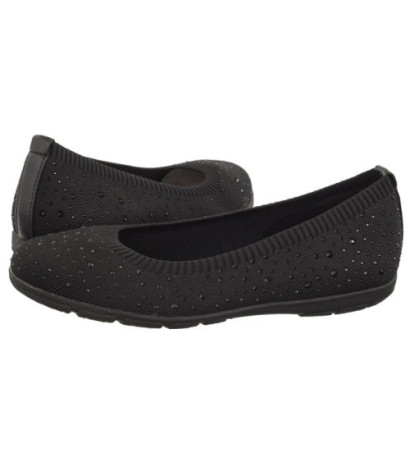 Caprice Czarne 9-22107-42 035 Black Knit  (CP397-a) ballerinas