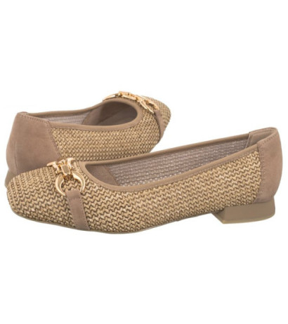Caprice Beżowe 9-22503-42 311 Bark Comb (CP396-b) ballerinas