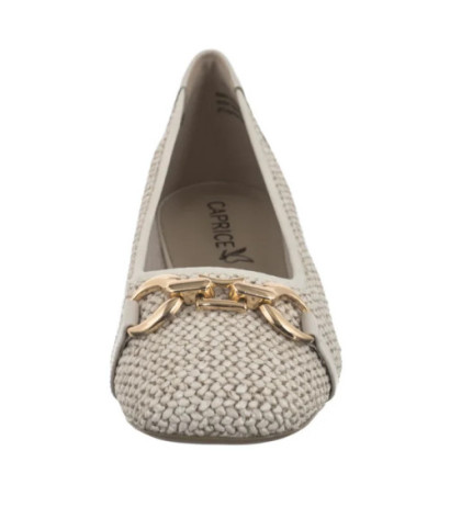 Caprice Beżowe 9-22503-42 199 Offwhite Comb (CP396-c) ballerinas