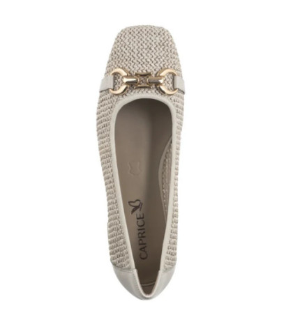 Caprice Beżowe 9-22503-42 199 Offwhite Comb (CP396-c) ballerinas