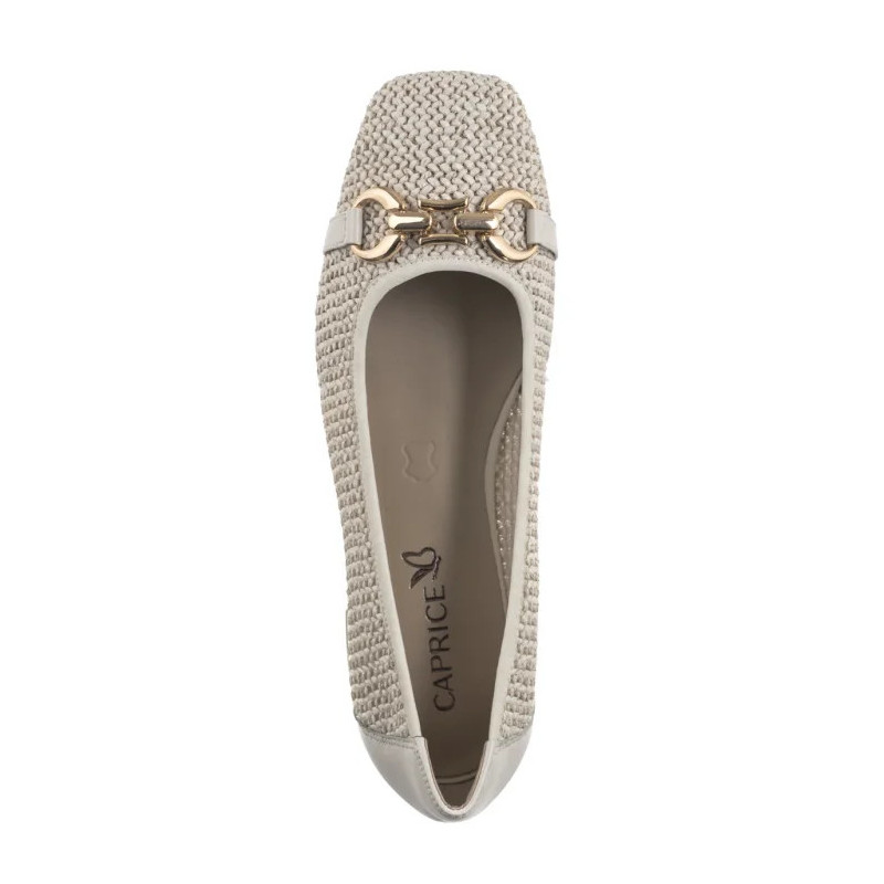 Caprice Beżowe 9-22503-42 199 Offwhite Comb (CP396-c) ballerinas