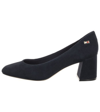 Tommy Hilfiger TH Suede Mid Heel Block Pump Space Blue FW0FW07717 DW6 (TH1027-a) shoes