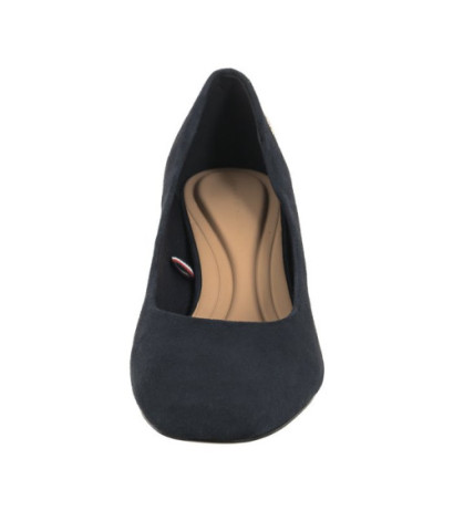 Tommy Hilfiger TH Suede Mid Heel Block Pump Space Blue FW0FW07717 DW6 (TH1027-a) shoes
