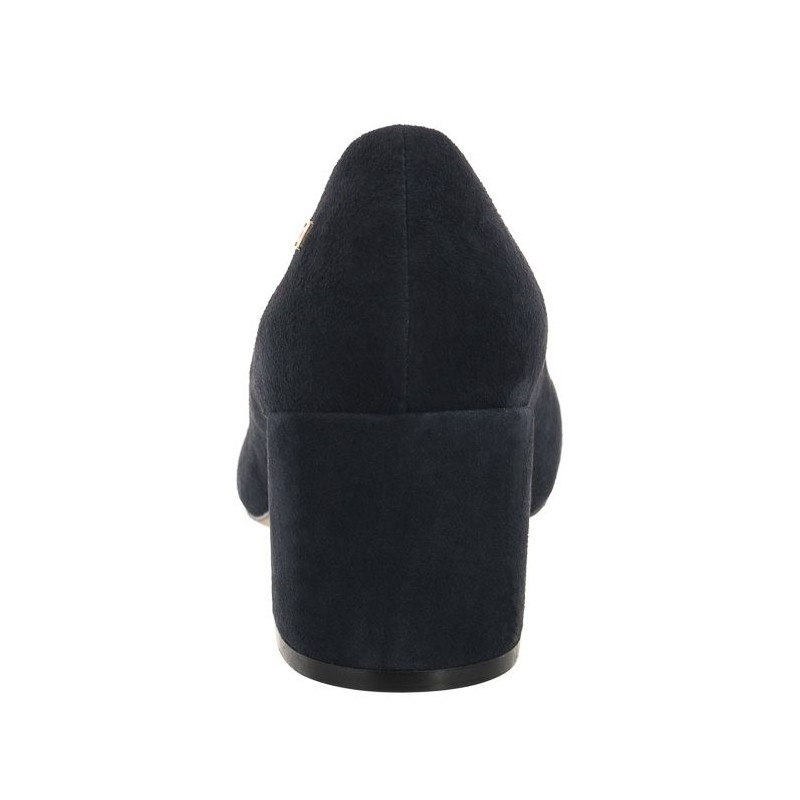 Tommy Hilfiger TH Suede Mid Heel Block Pump Space Blue FW0FW07717 DW6 (TH1027-a) shoes