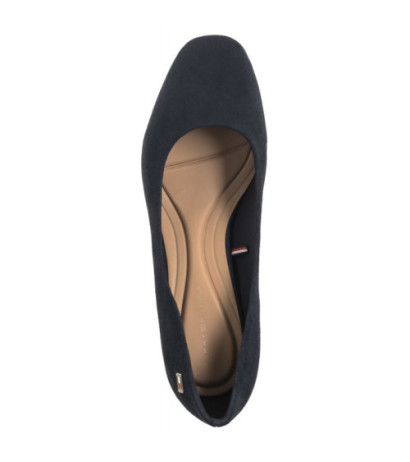 Tommy Hilfiger TH Suede Mid Heel Block Pump Space Blue FW0FW07717 DW6 (TH1027-a) shoes