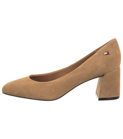 Tommy Hilfiger TH Suede Mid Heel Block Pump Classic Khaki FW0FW07717 RBL (TH1027-b) shoes