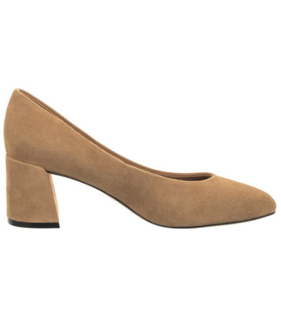 Tommy Hilfiger TH Suede Mid Heel Block Pump Classic Khaki FW0FW07717 RBL (TH1027-b) shoes