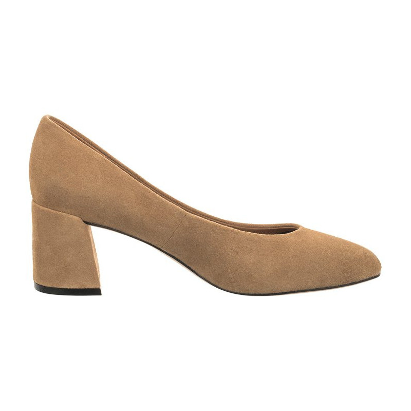 Tommy Hilfiger TH Suede Mid Heel Block Pump Classic Khaki FW0FW07717 RBL (TH1027-b) shoes