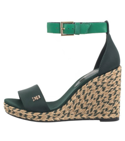 Tommy Hilfiger Colorful High Wedge Satin Sandal Hunter FW0FW07914 MBP (TH1057-a) shoes