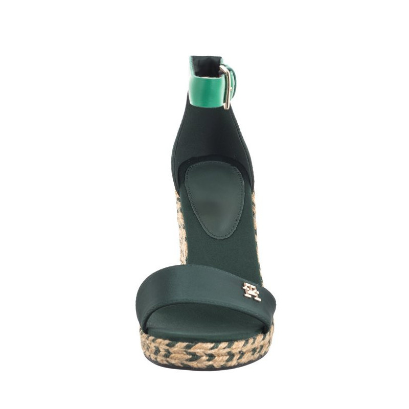 Tommy Hilfiger Colorful High Wedge Satin Sandal Hunter FW0FW07914 MBP (TH1057-a) shoes