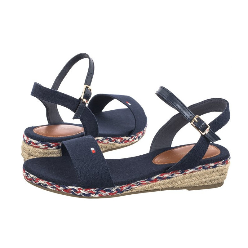 Tommy Hilfiger Rope Wedge Sandal T3A7-33283-1703 800 Blue (TH1077-a) shoes