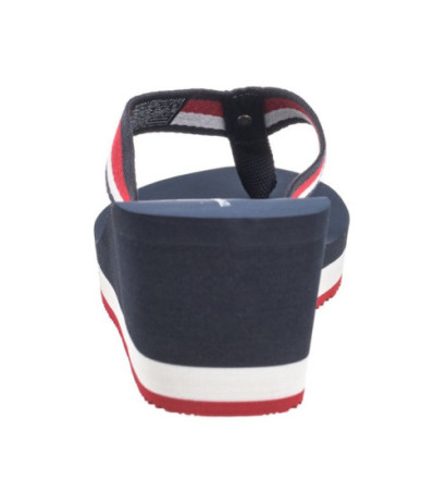 Tommy Hilfiger Corporate Wedge Beach Sandal Red/White/Blue FW0FW07987 0G0 (TH1080-a) shoes