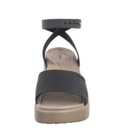 Crocs Brooklyn Ankle Strap Wedge Black/Mushroom 209406-07H (CR303-a) shoes
