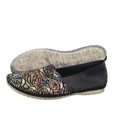 Maciejka Czarne/Kwiaty 1930B-01/00-0 (MA1175-b) ballerinas