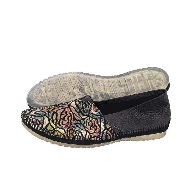 Maciejka Czarne/Kwiaty 1930B-01/00-0 (MA1175-b) ballerinas