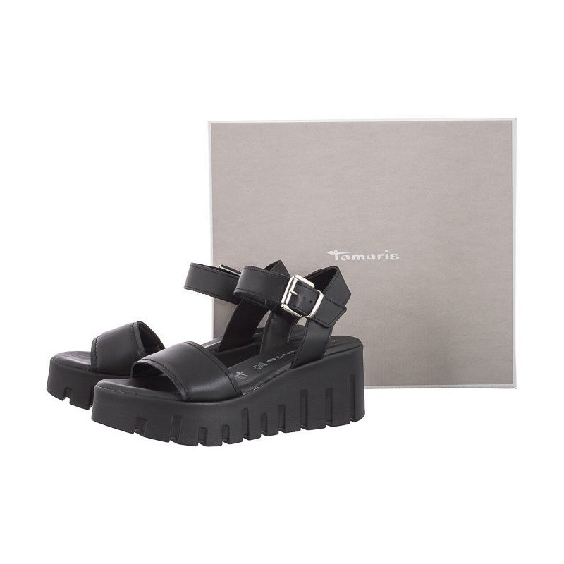 Tamaris Czarne 1-28712-42 003 Black Leather (TM481-a) shoes