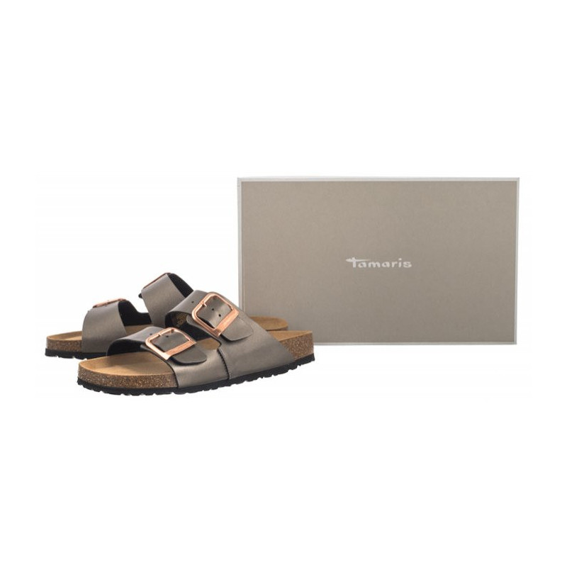 Tamaris Brązowe 1-27503-42 214 Anthracite (TM483-b) Women's Shoes/Flip Flops