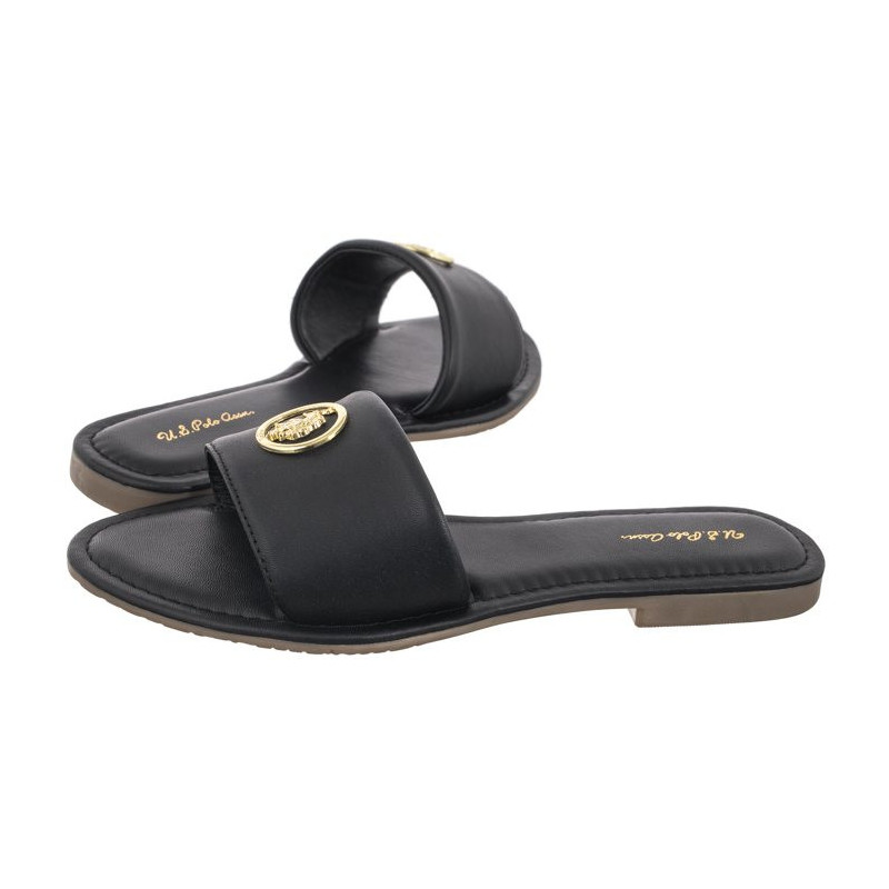 U.S. Polo Assn. Linda004 Lth-Blk Linda004W/4L1 (US190-a) Women's Shoes/Flip Flops