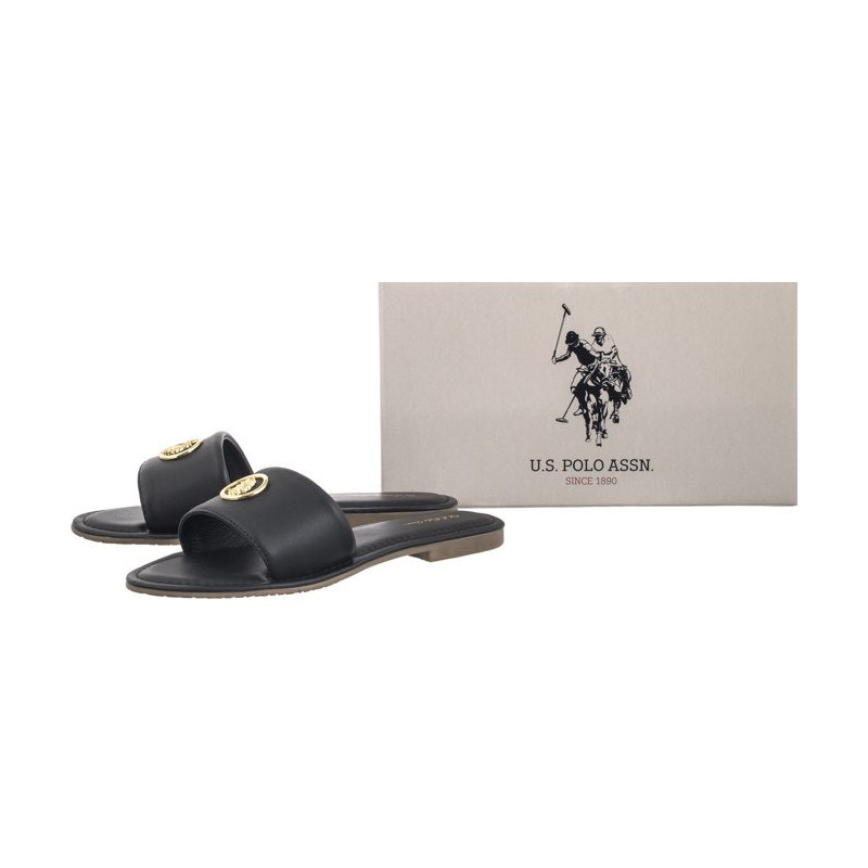 U.S. Polo Assn. Linda004 Lth-Blk Linda004W/4L1 (US190-a) Women's Shoes/Flip Flops