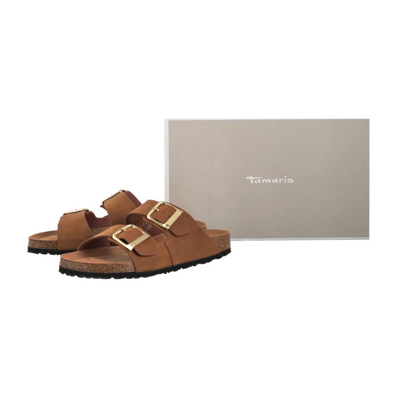 Tamaris Brązowe 1-27503-42 307 Cognac Nubuk (TM483-c) Women's Shoes/Flip Flops
