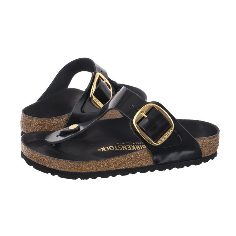 Birkenstock Gizeh Big Buckle High-Shine Black 1021467 (BK253-a) flip flops