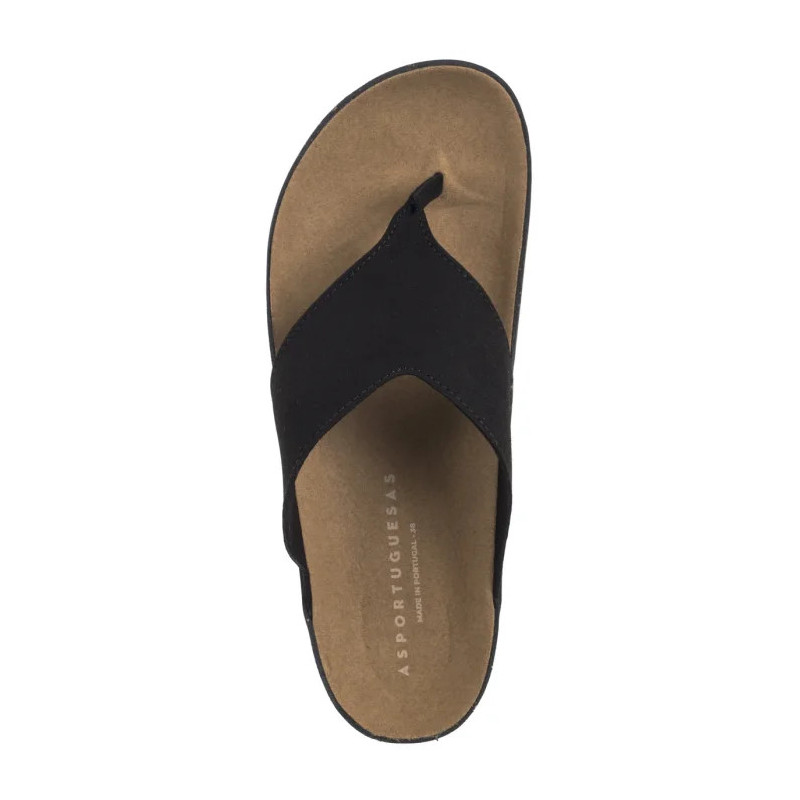 Asportuguesas Cami L Eco Sued Black P018223000 (AP11-b) flip flops