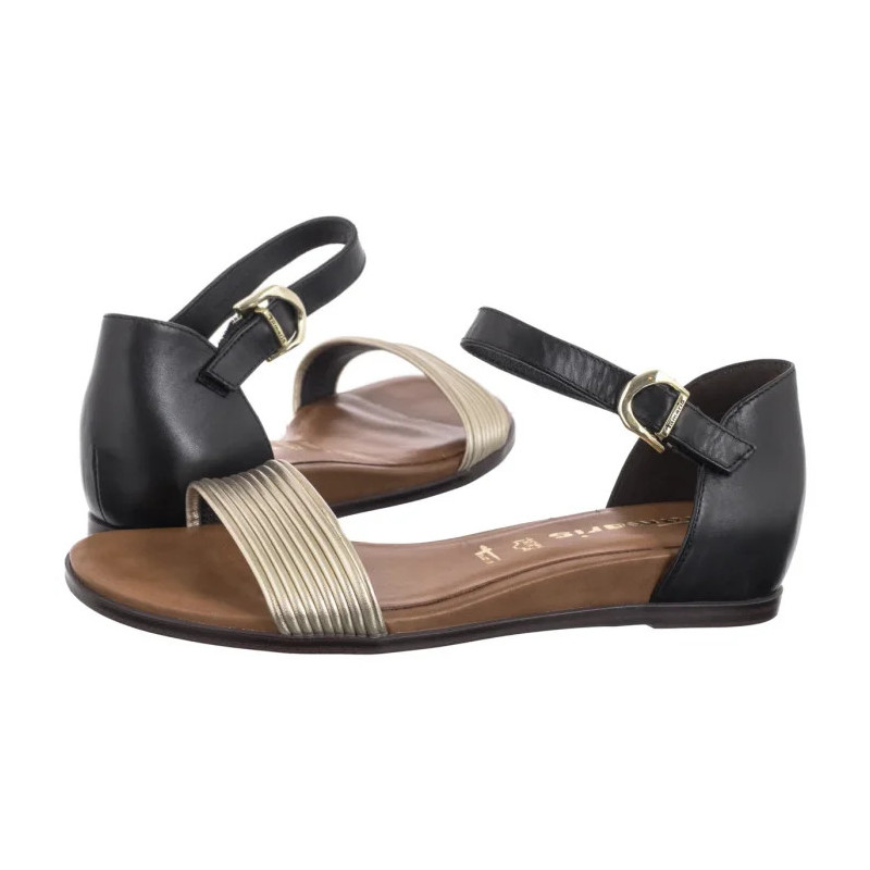 Tamaris Czarne/Złote 1-28110-42 098 Black Comb (TM488-b) sandals