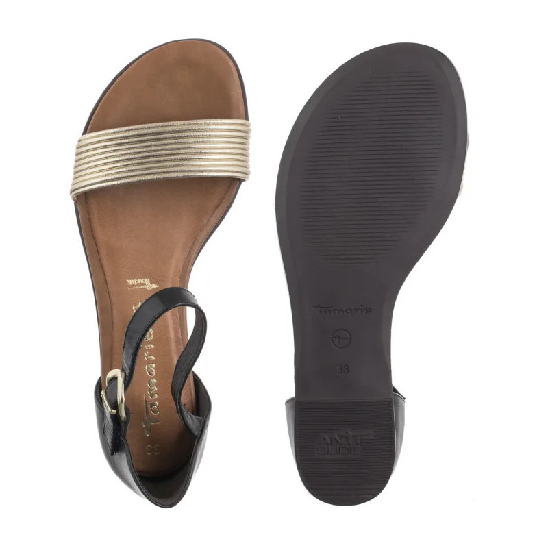 Tamaris Czarne/Złote 1-28110-42 098 Black Comb (TM488-b) sandals