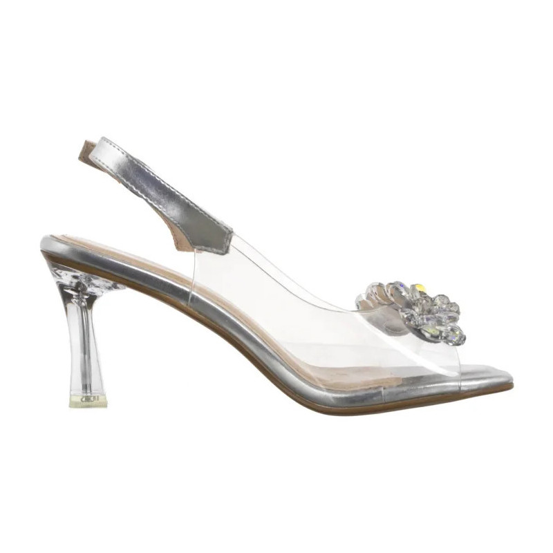 Sergio Leone Srebrne SK 045 (SL521-b) high heels