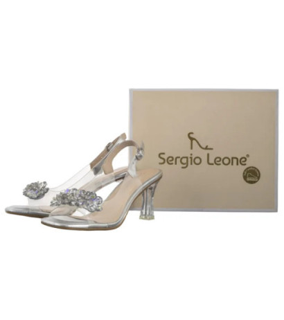 Sergio Leone Srebrne SK 045 (SL521-b) high heels