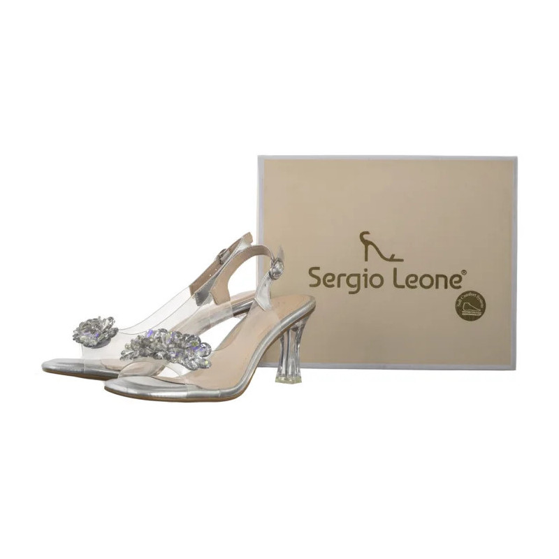 Sergio Leone Srebrne SK 045 (SL521-b) high heels