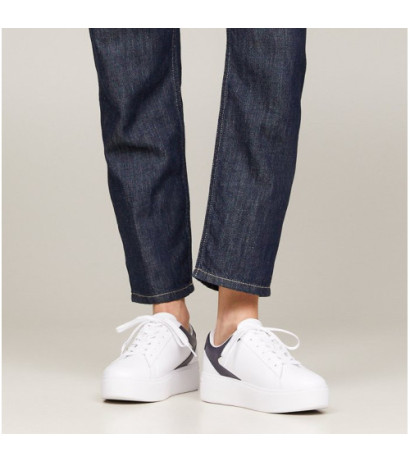 Tommy Hilfiger TH Platform Court Sneaker White/Space Blue FW0FW07910 0K5 (TH1104-a) sports Shoes
