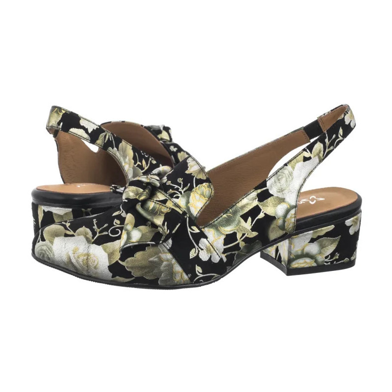 Maciejka Czarne w Kwiaty Złote N6539-44/00-1 (MA1206-e) shoes
