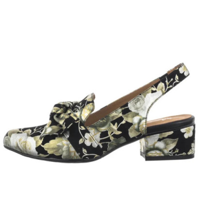 Maciejka Czarne w Kwiaty Złote N6539-44/00-1 (MA1206-e) shoes