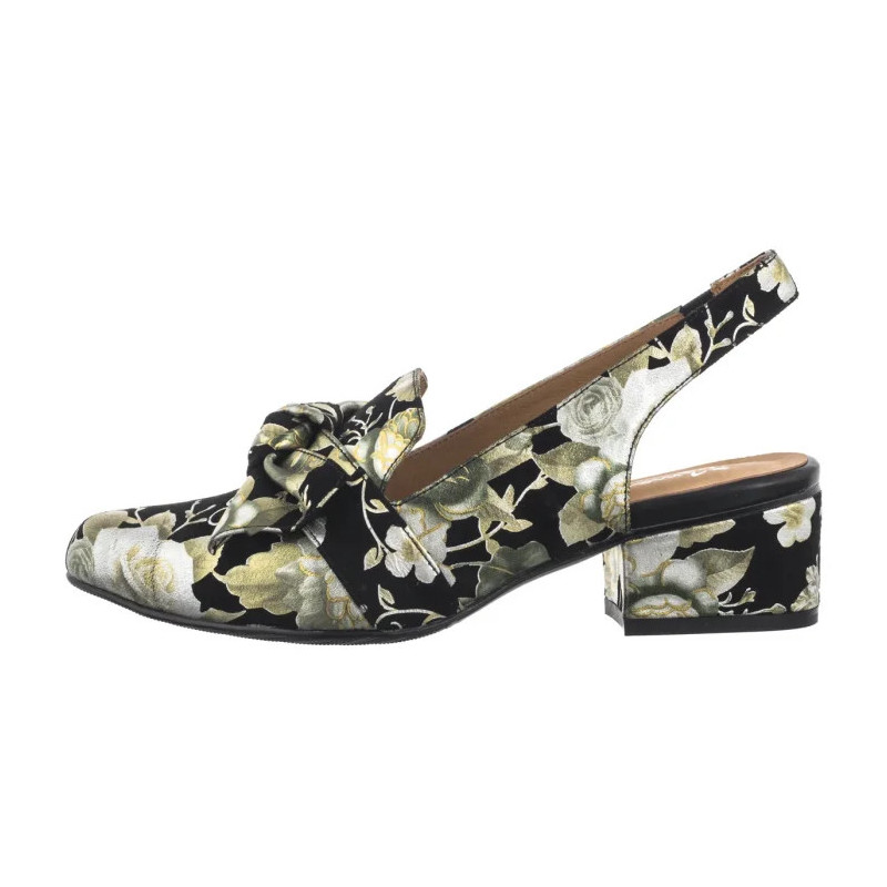 Maciejka Czarne w Kwiaty Złote N6539-44/00-1 (MA1206-e) shoes